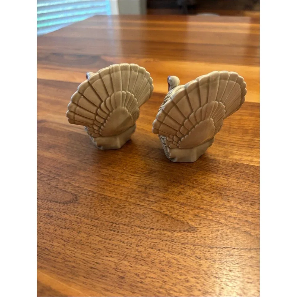 Turkey Ceramic Candle Holder Set Thanksgiving Autumn